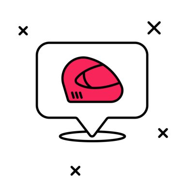 Beyaz arkaplanda izole edilmiş ana hatlı yarış başlığı simgesi. Olağanüstü bir spor. Spor malzemeleri. Vektör