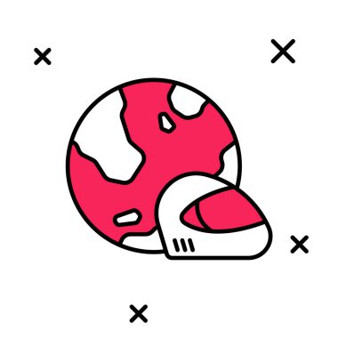 Beyaz arkaplanda izole edilmiş ana hatlı yarış başlığı simgesi. Olağanüstü bir spor. Spor malzemeleri. Vektör