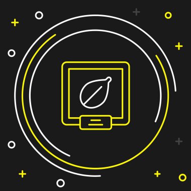 Siyah arka planda izole edilmiş belirli bir bitki simgesinin çizgi tohumları. Renkli taslak konsepti. Vektör