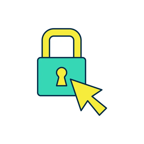 Filled outline Lock icon isolated on white background. Padlock sign. Security, safety, protection, privacy concept. Vector — 图库矢量图片