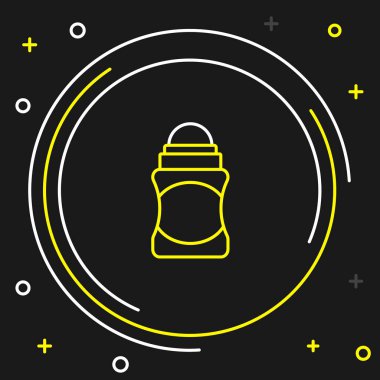 Terleme önleyici deodorant rulo simgesi siyah arkaplanda izole edildi. Vücut hijyeni için kozmetik. Renkli taslak konsepti. Vektör