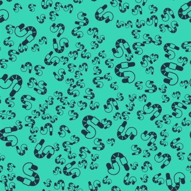 Siyah Solucan simgesi yeşil arkaplandaki kusursuz deseni izole etti. Balık oltası. Vektör