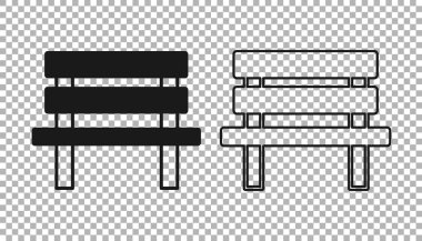 Siyah Benç simgesi şeffaf arkaplanda izole edildi. Vektör
