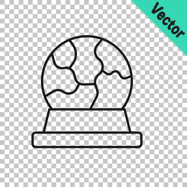 Línea Negra Icono Bola Mágica Aislado Sobre Fondo Transparente Una — Vector de stock