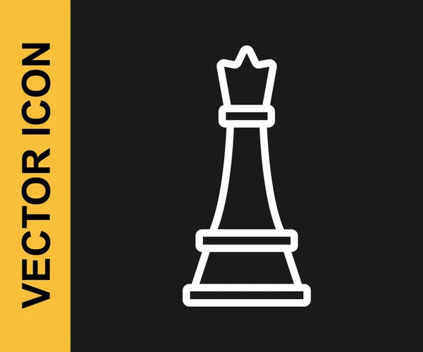 Черном Фоне Выделена Иконка Шахматы Бизнес Стратегия Игра Управление Финансы — стоковый вектор