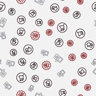 Hat El 'i alışveriş arabası kimlik kartı gibi ayarlayın ve Price etiketini kusursuz bir şekilde satışa çıkarın. Vektör.