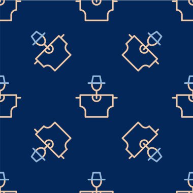 Çizgi Korkuluğu simgesi mavi arkaplanda izole edilmiş. Vektör