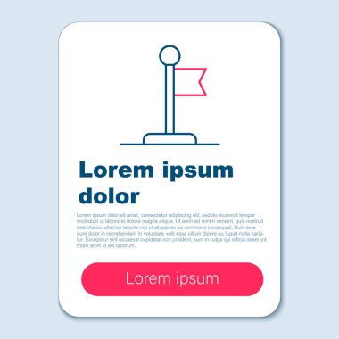 Gri arkaplanda çizgi bayrağı simgesi izole edildi. Zafer, kazanmak ve zorluk konseptini fethetmek. Renkli taslak konsepti. Vektör