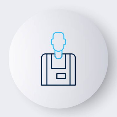 Satır Satıcısı simgesi beyaz arkaplanda izole edildi. Renkli taslak konsepti. Vektör