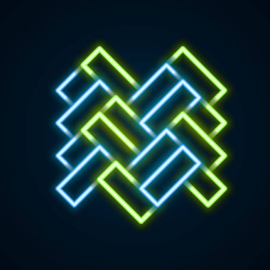 Parlayan neon çizgisi simgesi siyah arkaplanda izole edildi. Renkli taslak konsepti. Vektör