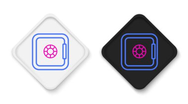 Beyaz arkaplanda güvenli satır simgesi izole edildi. Kapı, şifreli bir banka kasası. Güvenilir Veri Koruma. Renkli taslak konsepti. Vektör