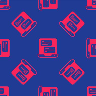 Kırmızı Taksi mobil uygulama simgesi mavi arkaplanda izole edilmiş. Mobil uygulama taksisi. Vektör