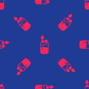 Kırmızı Işık simgesi mavi arkaplanda izole edilmiş kusursuz desen. Vektör