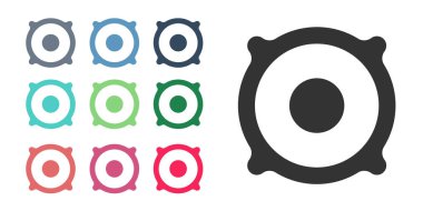 Siyah Stereo hoparlör simgesi beyaz arkaplanda izole edildi. Ses sistemi hoparlörleri. Müzik ikonu. Müzikal sütun hoparlörü. Simgeleri renklendirin. Vektör