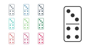 Siyah Domino simgesi beyaz arkaplanda izole edildi. Simgeleri renklendirin. Vektör