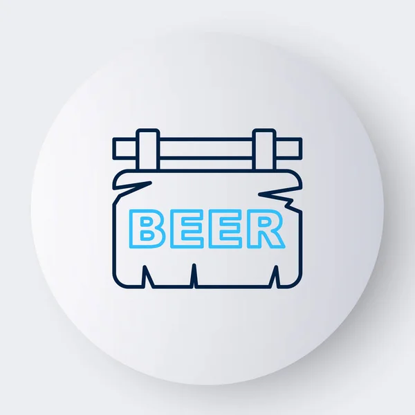 Letrero Line Street Con Inscripción Icono Cerveza Aislado Sobre Fondo — Vector de stock