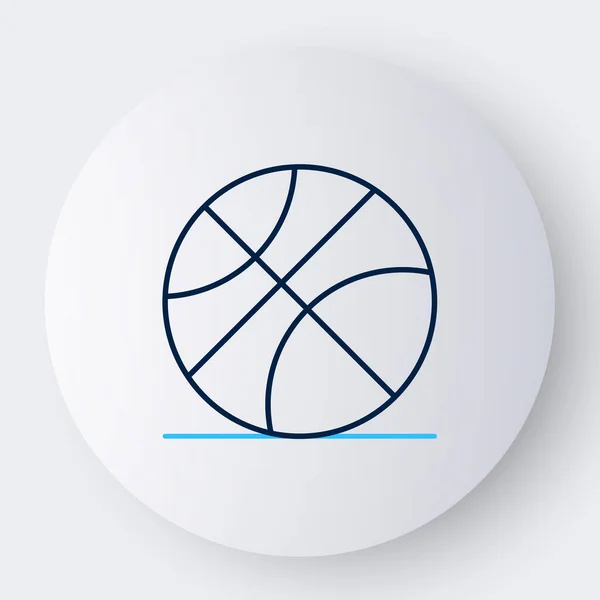 Line Basketbal Ikona Izolované Bílém Pozadí Sportovní Symbol Barevný Koncept — Stockový vektor