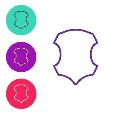 Deri simgesini beyaz arkaplanda izole et. Simgeleri renklendirin. Vektör