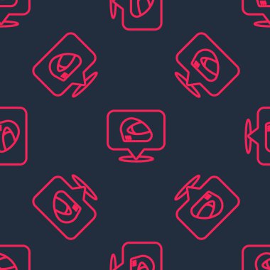 Kırmızı çizgi yarış başlığı simgesi siyah arka planda izole edilmiş. Olağanüstü bir spor. Spor malzemeleri. Vektör