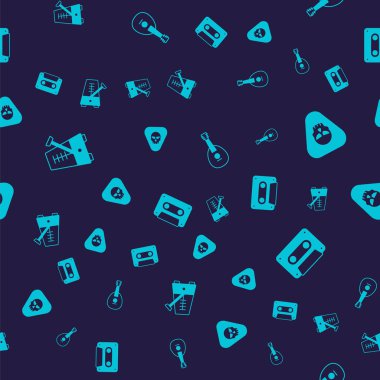 Metronome 'u sarkacın, gitar penasının, Mandolin' in ve Retro 'nun ses kasetlerinin arasında pürüzsüz bir şekilde ayarla. Vektör