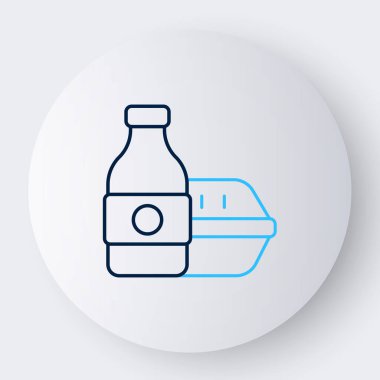 Çevrimiçi sipariş verme ve fast food dağıtım simgesi beyaz arka planda izole edildi. Renkli taslak konsepti. Vektör