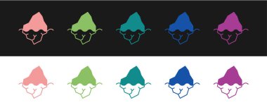 Iceberg simgesini siyah ve beyaz arkaplanda izole et. Vektör