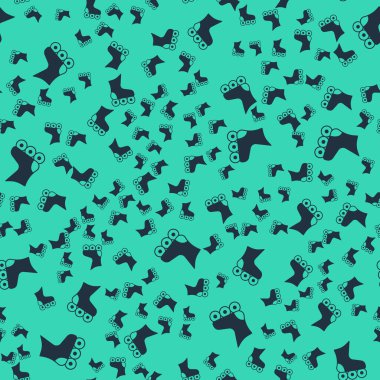 Siyah paten ikonu yeşil zeminde izole edilmiş pürüzsüz desen. Vektör