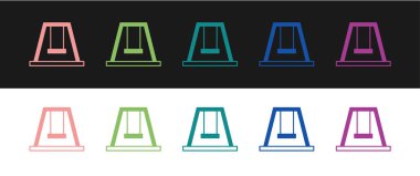 Çocuklar için yaz oyunlarını siyah beyaz arka planda izole edilmiş oyun alanı simgesinde salla. Açık hava eğlence ekipmanları. Vektör