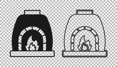 Siyah Demirci fırın ikonu şeffaf arkaplanda izole edildi. Vektör
