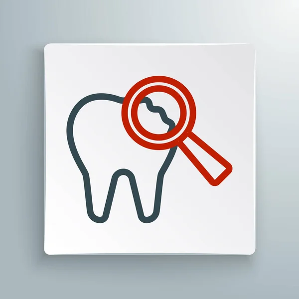 Ícone Dente Quebrado Linha Isolado Fundo Branco Ícone Problema Dentário — Vetor de Stock