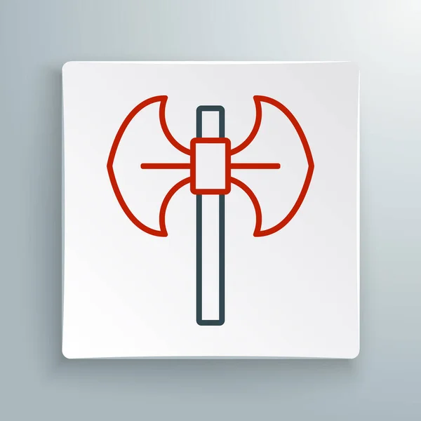 Línea Medieval Poleaxe Icono Aislado Sobre Fondo Blanco Concepto Esquema — Vector de stock