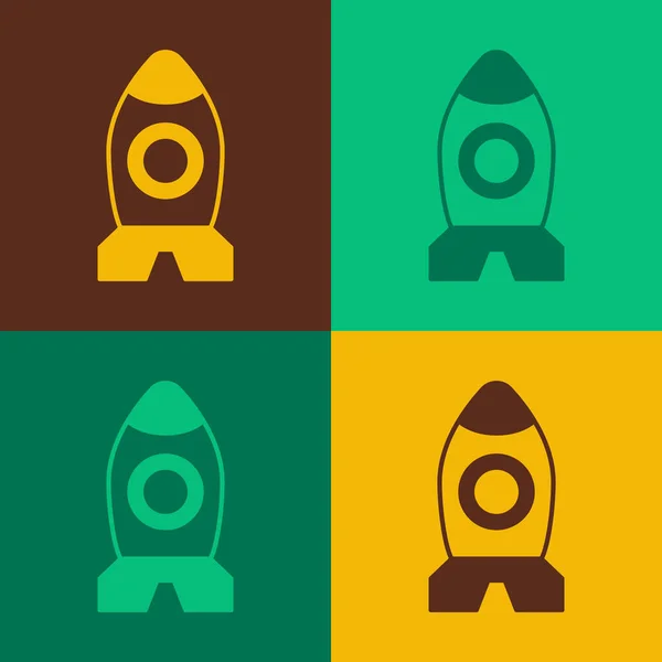 Pop Art Rocket Ship Toy Icon Isolated Color Background Space — Stock Vector