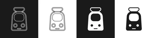 Ορισμός Εικόνας Αμαξοστοιχίας Και Σιδηροδρόμου Που Απομονώνονται Ασπρόμαυρο Φόντο Σύμβολο — Διανυσματικό Αρχείο