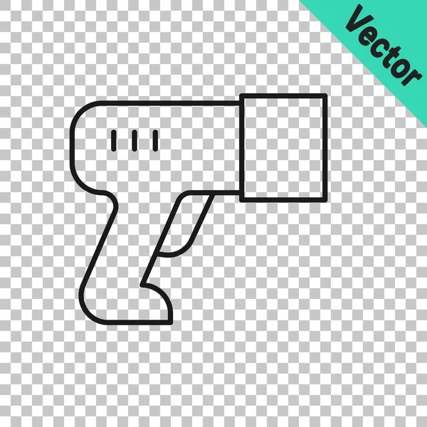 Linha Preta Scanner Ícone Código Barras Digitalização Isolado Fundo Transparente — Vetor de Stock