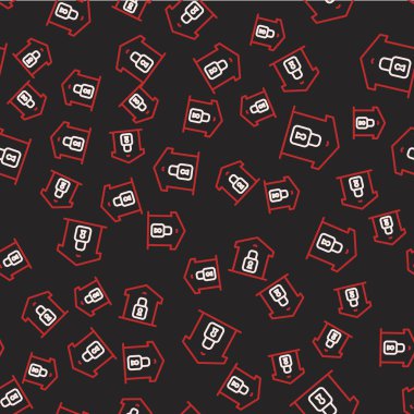 Hat kapatılmış depo simgesi siyah arkaplanda izole edilmiş. Vektör