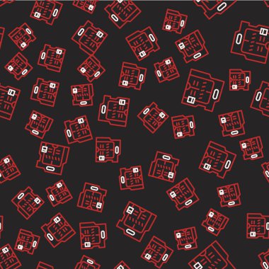 Çizgideki sürgülü kapılar simgesi siyah arkaplanda izole edilmiş pürüzsüz desen. Vektör