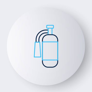 Beyaz arka planda izole edilmiş çizgi yangın söndürme ikonu. Renkli taslak konsepti. Vektör