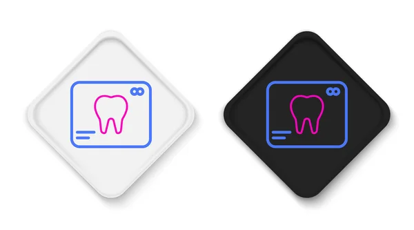 Linea Ray Icona Del Dente Isolato Sfondo Bianco Radiografia Dentale — Vettoriale Stock