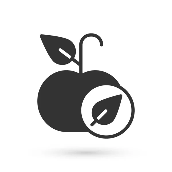 Graues Apple Symbol Isoliert Auf Weißem Hintergrund Übergewicht Gesunde Ernährung — Stockvektor