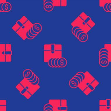 Kırmızı madde fiyat etiketi ve dolar simgesi mavi arka planda izole edilmiş pürüzsüz desen. Rozet fiyatına. Dolar sembollü indirim. Reklam etiketi indirimi. Vektör