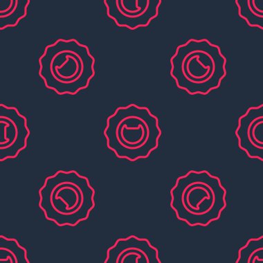 Kırmızı çizgi şişe açacağı simgesi siyah arkaplanda izole edilmiş. Vektör