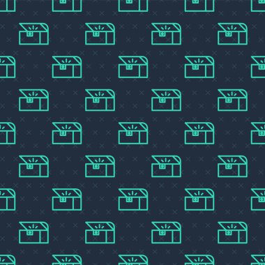 Oyun simgesi için Yeşil Çizgi Göğsü mavi arkaplanda izole edilmiş pürüzsüz desen. Vektör