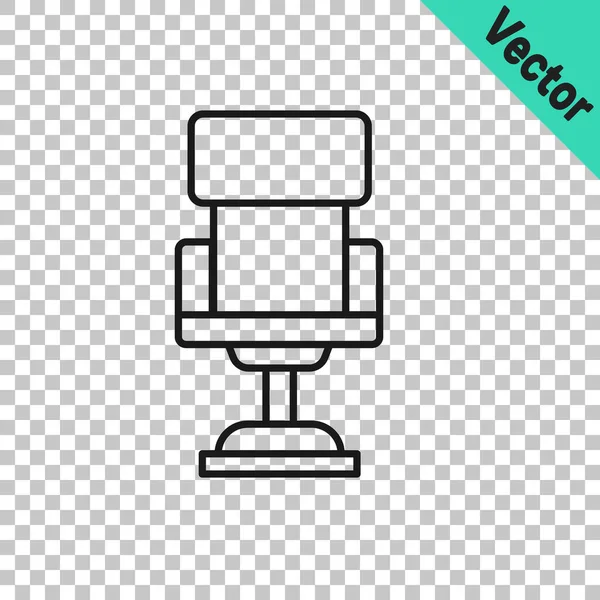 Schwarze Linie Bürostuhl Symbol Isoliert Auf Transparentem Hintergrund Vektor — Stockvektor