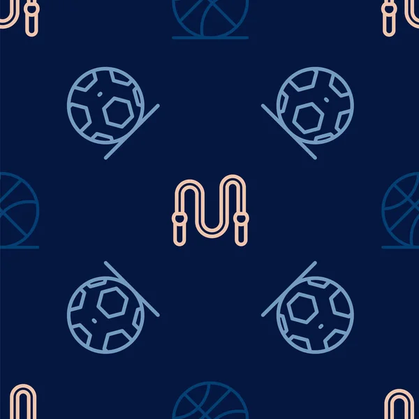 Réglez Ballon Basket Ball Football Football Corde Saut Sur Modèle — Image vectorielle