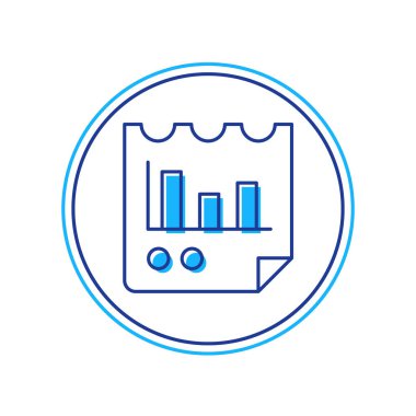 Beyaz arkaplanda izole edilmiş grafik grafik grafik simgesi ile doldurulmuş belge. Metin dosya simgesini rapor et. Muhasebe tabelası. Denetim, analiz, planlama. Vektör