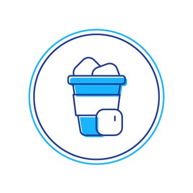 Beyaz arka planda izole edilmiş buzlu kahve ikonu. Vektör