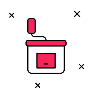 Beyaz arkaplanda el yapımı kahve öğütücü simgesi var. Vektör