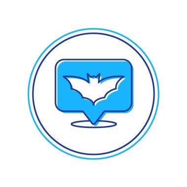 Doldurulmuş Uçan Yarasa simgesi beyaz arkaplanda izole edildi. Mutlu Cadılar Bayramı Partisi. Vektör