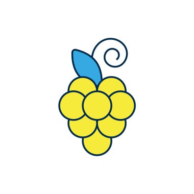 Doldurulmuş Üzüm Meyvesi simgesi beyaz arkaplanda izole edilmiş. Vektör