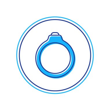 Doldurulmuş elmas nişan yüzüğü ikonu beyaz arka planda izole edilmiş. Vektör